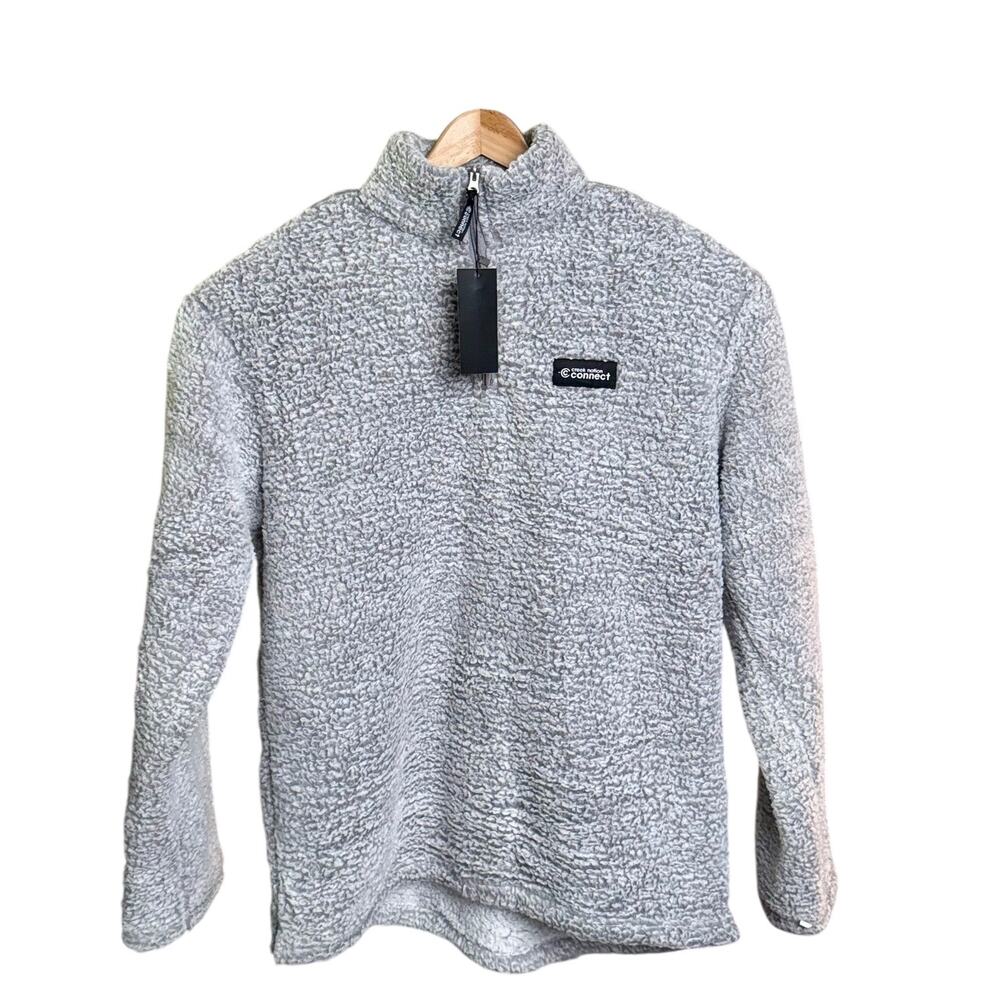 Connect Creek Nation NWT Fleece Sweatshirt Sz XL Gray 1/4 Zip Long Sleeve Casual